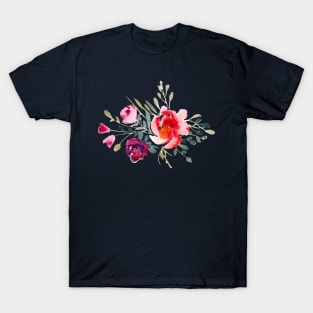 Watercolor Flowers and Leaves T-Shirt